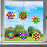 30 Sets Suncatcher Kit Mandala Suncatchers Window Art Paint Sun Catcher DIY Craft Kits Flower Suncatcher Kit for Summer Decoration Classroom Home Activity Art Project Birthday Party Favors AUEKIV