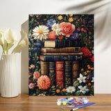 obterie Book Paint by Numbers Kit for Adults Beginner Flowers Oil Painting Kit Adult Paint by Number Kits on Canvas DIY Painting for Beginners Art by Numbers for Gifts Home Wall Decor 16x20 Inch obterie