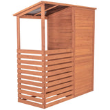 Leisure Season CFS7181 Combination Firewood and Storage Shed - Brown - Outdoor Garden Cedar Box with Shelves, Roof, Doors - Large Yard Lumber Lockers - Patio, Backyard, Deck, Organizer -Fast Assembly Leisure Season