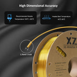 XZN Silk PLA Filament 1.75mm, Metal-Like Shiny 3D Printer Filament, 1kg Spool (2.2lbs), Dimensional Accuracy +/- 0.03 mm, Vacuum Packaging (Silk Gold) XZN