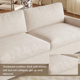 QEZEOM Small Loveseat Sofa, 70.07" Modern Upholstered Couch for Small Spaces, Comfy 2-Seater Sofa with Soft Polyester Velvet, Breathable & Easy to Clean, Cream White QEZEOM