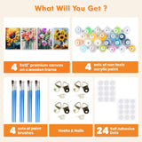 Bowetile 4 Pack Flowers Paint by Numbers for Adults Beginners Framed, Sunflower Adults' Paint-by-Number Kits, Easy Adult Paint by Number Kits on Canvas, Acrylic Number Painting for Home Decor, 8x12in Bowetile