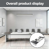 Nuipesn Rectangular Conference Room Table, Seminar Table Meeting Room Table Boardroom Desk Business Seminar Table Printer Desk no Chair for Office (White+Grey,9.84FT,118.11" L*51.18" W*29.53" H) Nuipesn