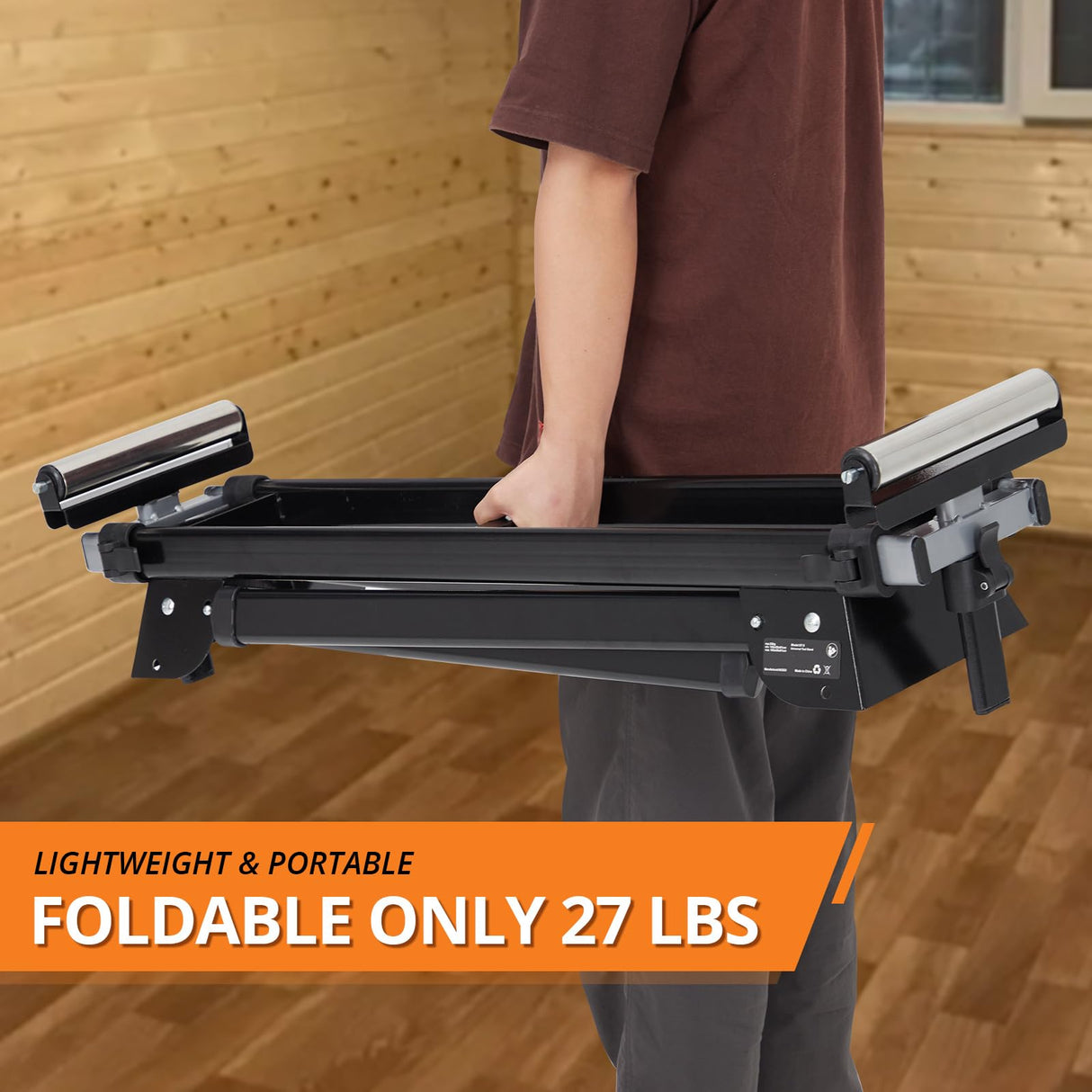 PioneerWorks Miter Saw Stand, 440 Lbs Load Capacity Saw Stand with Durable Iron Skeleton frame, , 76-4/5'' Max Sliding Rail, Quick to Install and Remove, Compatible & Portable, Compatible with Most PioneerWorks