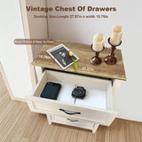 CuisinSmart 5 Drawers Dresser for Bedroom, Wood Tall Chset of Drawers, Farmhouse Dresser Chests with Metal Handle for Bedroom,Living Room,Hallway and Entryway, Vintage Yellow CuisinSmart