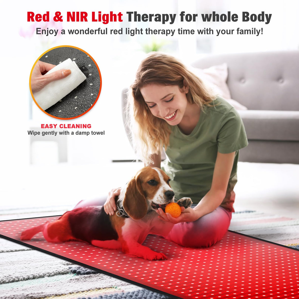Red Light Therapy Mat for Body, 71"x 31" Red Light Therapy Blanket Red Near Infrared 660nm 850nm Full Body Pad, 1280 LEDs Infrared Light Therapy for Body for Pain Relief, Improved Sleep GMOWNW
