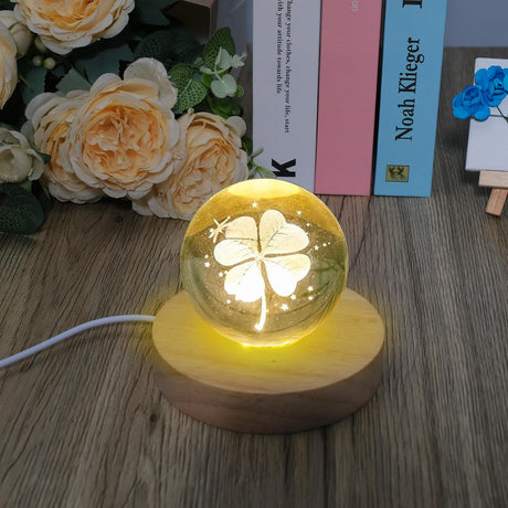 Olutacot 10 Pcs Wooden LED Display Bases Round Wood Display Lighted Bases for Glass Art LED Lighted Display Stand Bases for 3D Crystal Ball Room Office Home Decor Olutacot