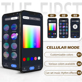 Homde Wine Rack with LED Light Wall Mounted Wood,Wine Shelf with Bottle Stemware Glass Holder Rustic, Wine Display Storage Rack with Cork Holder for Home Bar Kitchen Decor Homde