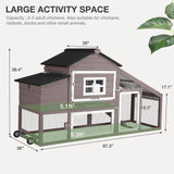 MEDEHOO Chicken Coop Expandable Chicken House for Outdoor with Wheels Nesting Box, Leakproof Pull-on Tray, and UV-Resistant Roof Panel - Brown MEDEHOO