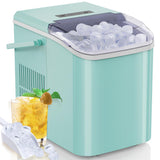 SMUG Countertop Ice Maker, 9 Cubes in 6 Mins, 26lbs in 24Hrs, 2 Sizes of Bullet Ice, Auto-Cleaning, Portable Ice Machine with Handle, Basket and Scoop for Home Kitchen, Party and Camping (Green) SMUG