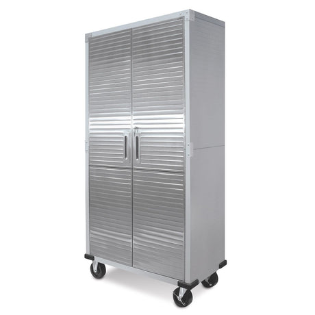 UltraHD Tall Storage Cabinet - Stainless Steel 2 Pack Seville Classics