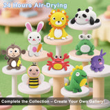 Air Dry Clay for Kids, 12 Animals Modeling Clay Kit with 8 Sculpting Tools and Clear Acrylic Sheet, Soft & Non-Sticky, Safe & Non-Toxic Magic Clays, DIY Arts & Crafts Creative Gift for Boys & Girls Maxsolve