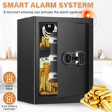 3.3 Cub Home Safe Fireproof Waterproof, Large Fire proof Safe Box with Fireproof Bag, Digital Keypad Key and Removable Shelf, Personal Security Safes for Home Money Jewellery Documents Valuables Pockrif