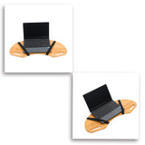 30.5" Wood Curved Lap Desk Table Tray with Handles for Laptop by Trademark Innovations (Pine) Trademark Innovations