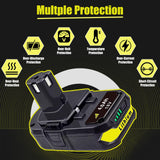 FSKE 2Pack 4.0Ah Lithium Battery Replacement for Ryobi 18V Battery ONE+ P108 P102 P103 P104 P105 P107 P108 P109 P190 P191 P122 FSKE