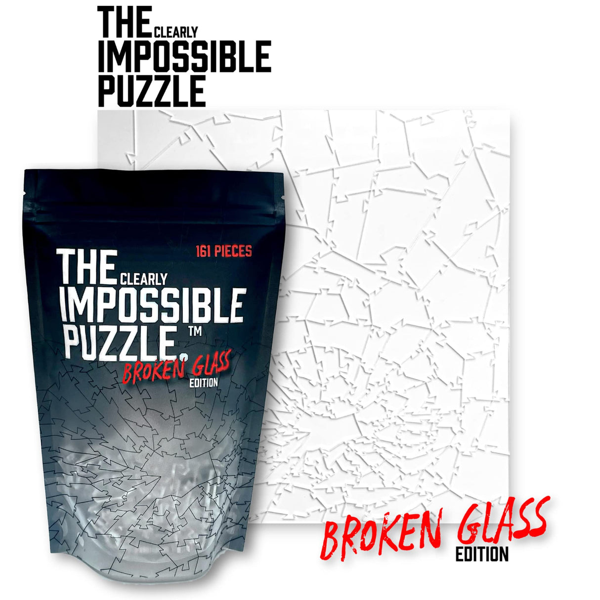 Broken Glass Puzzle - Clear Puzzle - Unique Clearly Impossible Puzzle - Difficult and Fun! - 161 Pieces 10 x 10'' WoodArtSupply