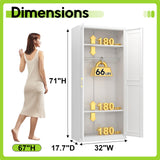 UNICOLY Armoire Wardrobe Closet with Doors, 71'' Wardrobe Cabinet with Hanging Rod, Metal Closet with 2 Adjustable Shelves for Bedroom School, Employee, Gym, Armarios De Ropa para Dormitorio, White UNICOLY