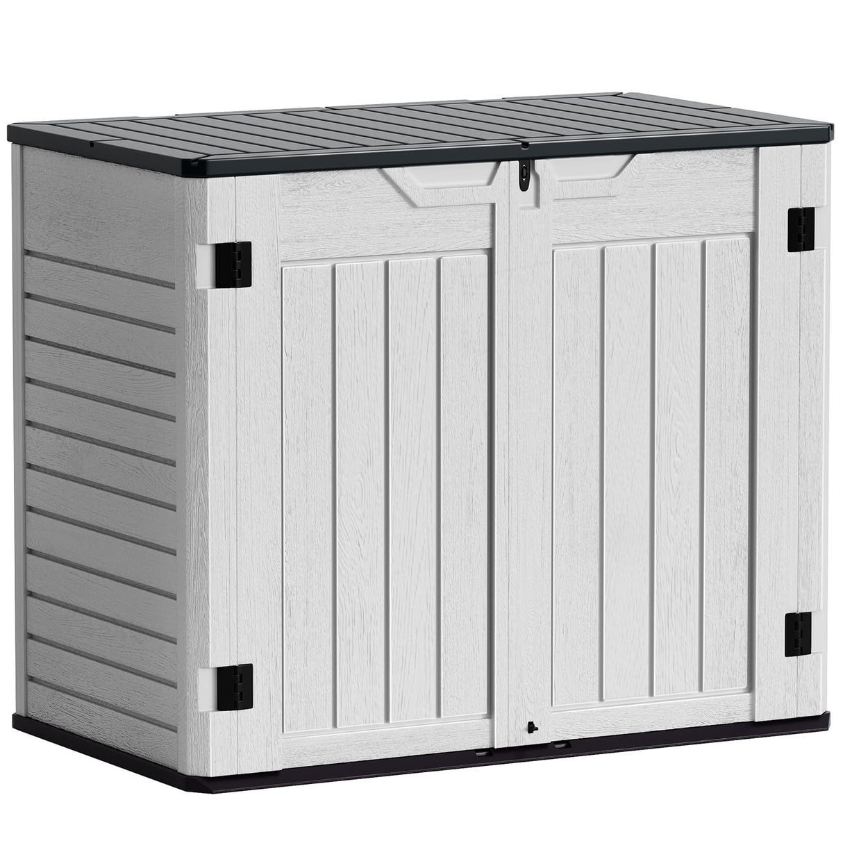 Greesum Outdoor Storage Shed 4 x 2 ft. Utility Tool Shed Resin Storage Garden Shed with Door & Lock for Patio Storage, White Greesum