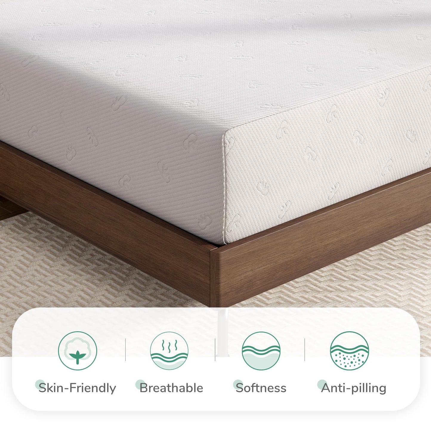 Novilla Queen Mattress, 6 Inch Queen Memory Foam Mattress for Pressure Relief & Comfort Sleep, Removable Washable Mattress Cover,CertiPUR-US Certified Mattress Queen，Medium Firm