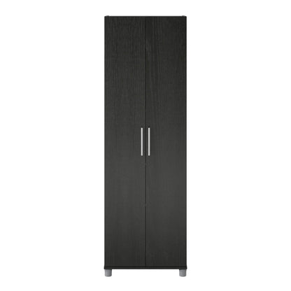 SystemBuild Camberly 24" Utility Storage Cabinet in Black Oak - WoodArtSupply