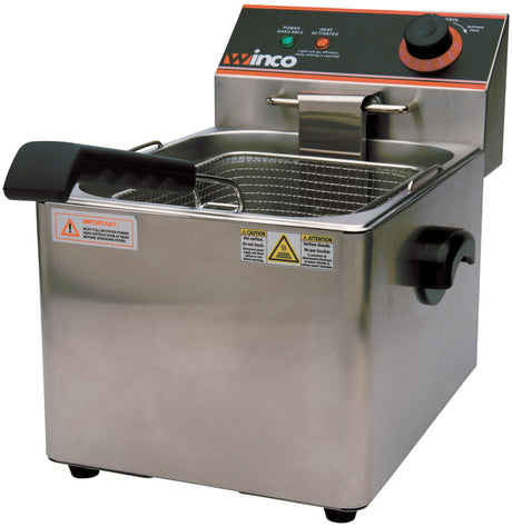 Winco EFS-16 Deep Fryer, electric, countertop single well, Silver, 16.14 x 9.65 x 13.58 inches Winco