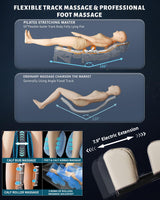 RelaxRelife 4D Full Body Massage Chair with Flexible 166° Track, Reading Light, 18 Massage Modes, 11 Techniques, 36 Airbags, Zero Gravity Recliner with Yoga Stretch and Foot Massage Beige RelaxRelife