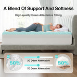 Novilla Cooling Mattress Topper Queen Size,Mattress Pad with Deep Pocket for 8-21" Mattress,Soft Mattress Cover for Back Pain Relief,3D+7D Down Alternative Bed Topper for Hot Sleepers Novilla