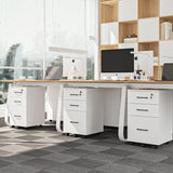 Panana 3 Drawer Wood Mobile File Cabinet, Under Desk Storage Drawers Small File Cabinet for Home Office (White) Panana
