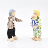 Jzszera Wooden Doll House People of 8 Miniature Figures and 2 Pets, Dollhouse Dolls Family Set- Dollhouse Accessories for Girls Toddler Kids Pretend Play and Imaginative Fun Jzszera