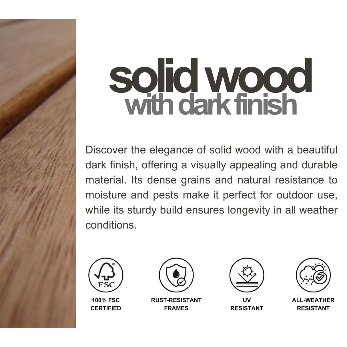 Amazonia Arizona 9-Piece Patio Rectangular Extendable Dining Table Set | Eucalyptus Wood | Ideal for Outdoors and Indoors Amazonia