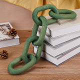 QUEENSDOWN Wood Chain Decor, 5 Link Hanging Ornament for Home, Sustainable Pine Wood, Modern Boho Farmhouse Decor, Rustic Country, Valentine's Day QUEENSDOWN