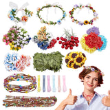 INFUNLY 261pcs/Set DIY Flower Crowns Making Kit Handmade Floral Crown Garland Kit Make Your Own Flower Wreath Bridal Shower Wreaths Gift for Women Wedding Home Decor INFUNLY