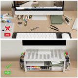 gianotter Monitor Stand Riser, Desk Organizer with Drawer and Pen Holder, 2-Tier Computer Stand, Desk Accessories & Workspace Organizers(White) gianotter