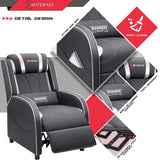 Devoko Massage Gaming Recliner Chair PU Leather Home Theater Seating Single Modern Living Room Sofa Recliners (Silver) Devoko