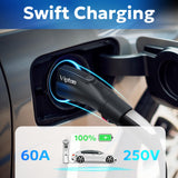 VIPTOO Adapter for Tesla to J1772 EV Charger [Only to J1772], Converter Up to 60Amp 250V AC with Press-Safety-Lock, Compatible with Tesla High-Powered Connectors, Destination/Mobile Chargers,White VIPTOO