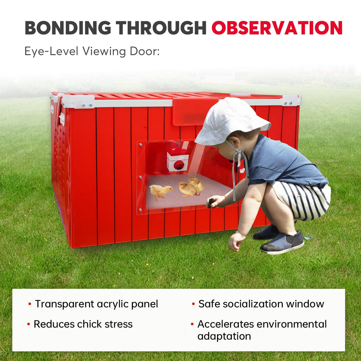 EPHIFY Red Barn Chicken Coop for 1-8 Chicks | 2025 Upgraded Chicken Brooder Box for Chicks, Ducklings, Quail | Portable & Lightweight Plastic Housing EPHIFY