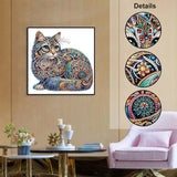 WSLWXSHM 5D Special Shape Diamond Art Kits for Beginners, Diamond Painting Kits for Adults Cat, Crystal Rhinestones Diamond Painting for Home Wall Decoration Gift 12×12inch/30×30cm, Animal WSLWXSHM