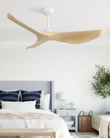 CACI Mall 52" Ceiling Fan No Light, Modern Ceiling Fan with Remote Control, 3 Blades Ceiling Fan with Noiseless Reversible Dc Motor for Living room, Bedroom CACI Mall