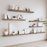 XWNE Rustic Floating Shelves 60 inch Long 8 "deep Set of 2, Heavy Duty Wood Wall Mounted Shelves for Bathroom Living Room Kitchen,Book Shelves with Thickened Hidden Bracket- Walnut XWNE