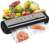 MEGAWISE 2025 Powerful Vacuum Sealer Machine | Compact Design | One-Touch Automatic | Seal in 10-20 Seconds | Dry, Moist, Wet, and Cold Modes | With 10 Vacuum Bags & Built-in Cutter (Grey) MEGAWISE