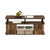 Furinno JAYA TV Stand for TVs up to 50 Inch with Open Storage, Amber Pine/Black Furinno