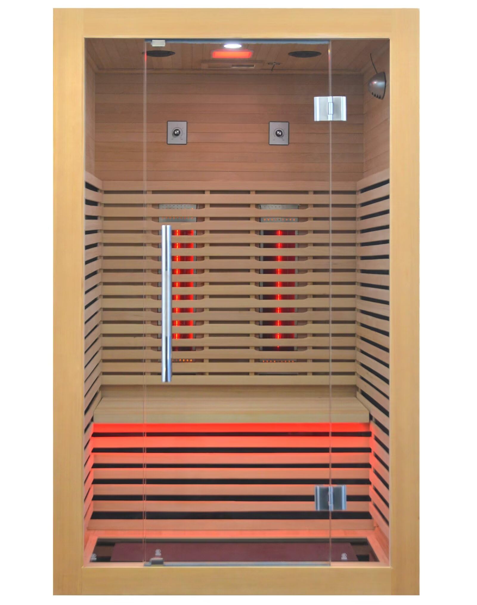 Kang Share Infrared Sauna Room 2 to 3 Person 1832W Low EMF + Carbon Plate Heater Indoor Dry Sauna, Home Spa Sauna,Wooden Canadian Hemlock CG02 - WoodArtSupply