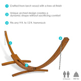 Sunnydaze Curved Wood Hammock Stand Only - 2-Person Wooden Hammock Stand for Outside with 400-Pound Capacity- 13-Foot Sunnydaze