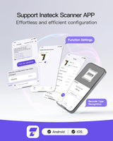 Inateck Wireless Barcode Scanner, Bluetooth Bar Code Scanner, 1D USB Barcode Reader Handheld, 1 Charge 3 Months, Scanner Barcode with APP and SDK Inateck