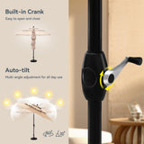 PHI VILLA 10ft Patio Umbrellas, Outdoor 3 Tier Vented Large Market Table Umbrella with 8 Sturdy Ribs and 1.5" Umbrellla Pole for Lawn Poolside Garden Terrace, Beige(No Base) PHI VILLA