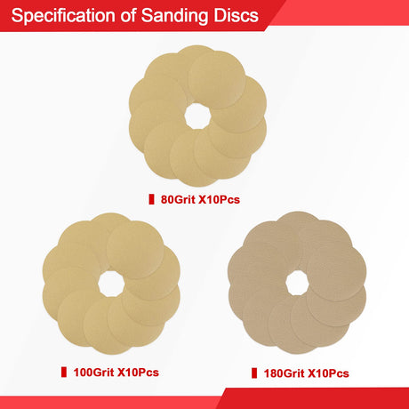 Goldblatt 9 Inch Drywall Sander, with 30pcs Sanding Discs-Hook and Loop 80 x 100/180 Mixed Grit, for Wall Cleaning and Polishing Goldblatt