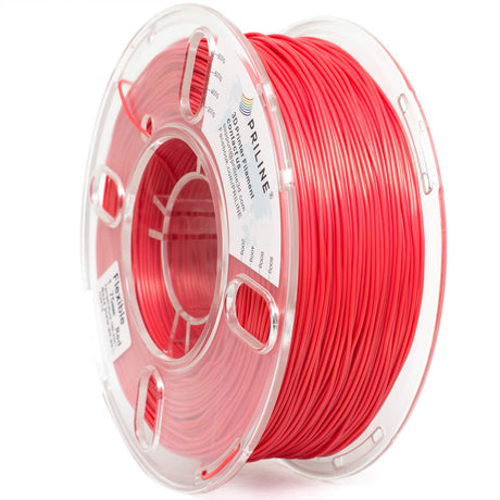 PRILINE TPU Filament，PRILINE 98A TPU Flexible Soft 3D Printer Filament，1KG 1.75mm Spool Durable Flexible Material, Red PRILINE