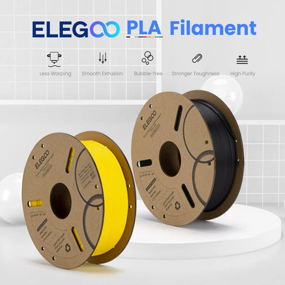 ELEGOO PLA Filament 1.75mm Black 4KG, 3D Printer Filament Bulk Dimensional Accuracy +/- 0.02mm, 4 Pack 1kg Cardboard Spool(2.2lbs) 3D Printing Filament Fits for Most FDM 3D Printers - WoodArtSupply