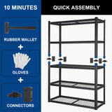 BILT HARD Garage Shelving 3000 LBS 36" W x 18" D x 72" H, Heavy Duty 5-Tier Metal Shelving Units with Adjustable Shelf, Steel Wire Utility Storage Shelves BILT HARD