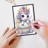 JISHSHAY Diamond Art Notebook Journal Diamond Painting Note Book Gem Art Sketchbook Gem Painting Diary Mosaic Kits for Adults Blank Notebook with Special Shaped 14.5×21cm/5.7×8.26in Unicorn JISHSHAY